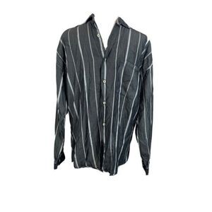 Zara Man gray striped button down shirt re